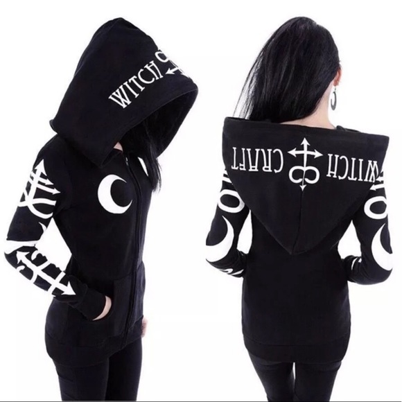 Unbranded Tops - Occult Witchcraft Black Hoodie